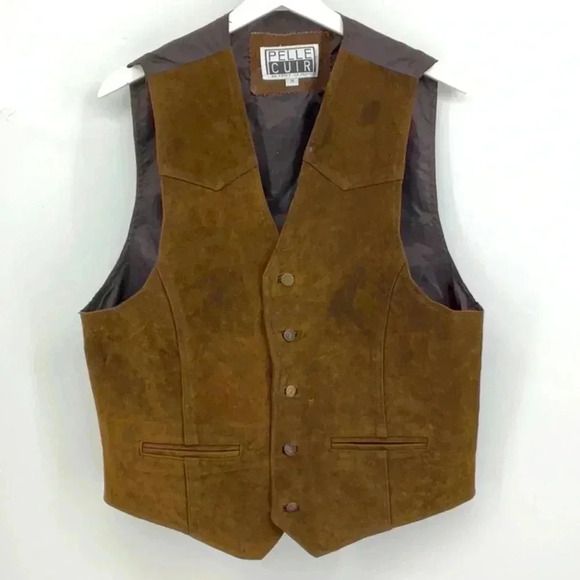 PELLE CUIR  LEATHER VEST - Picture 1 of 2